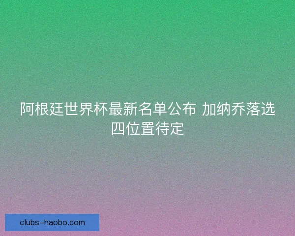 阿根廷世界杯最新名单公布 加纳乔落选四位置待定 阿根廷世界杯最新名单公布 加纳乔落选四位置待定